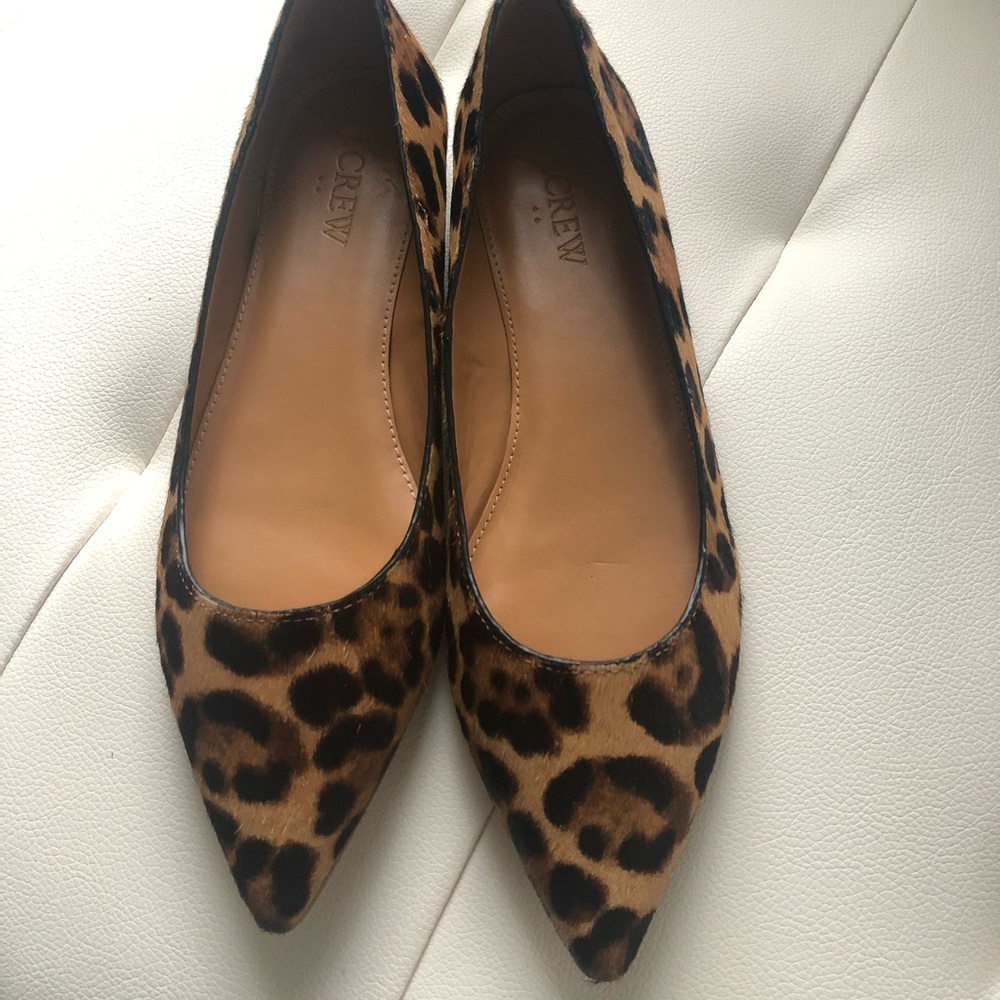 J crew size 6 women’s calf hair flats